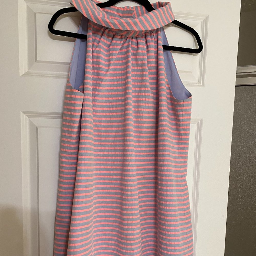 Sail to Sable Cowl Neck Shift Dress Back Button- L